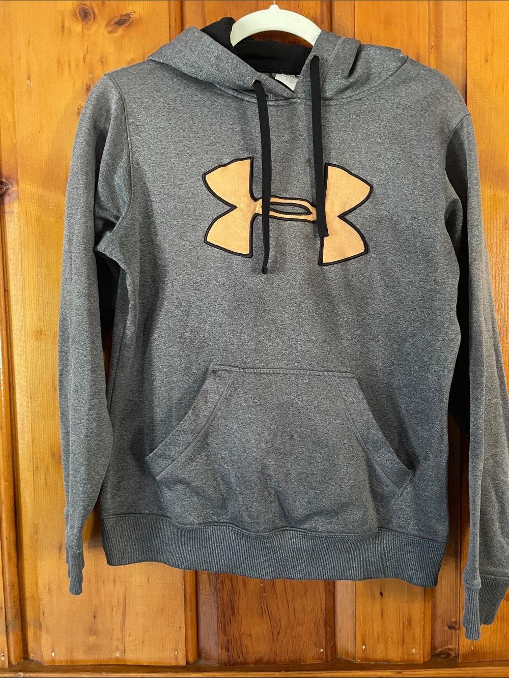 Under Armour Men's Gray Crewneck Hoodie with Gold Logo